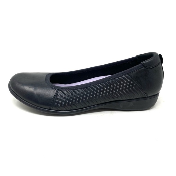 Aravon Abbey Ballet Flats Black Leather NARROW - Picture 1 of 7